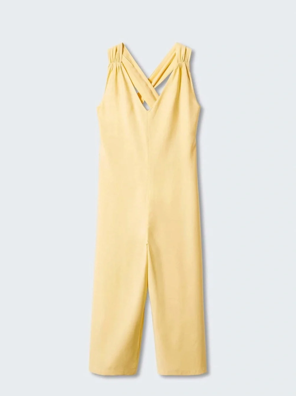 NWOT yellow linen jumpsuit mango L